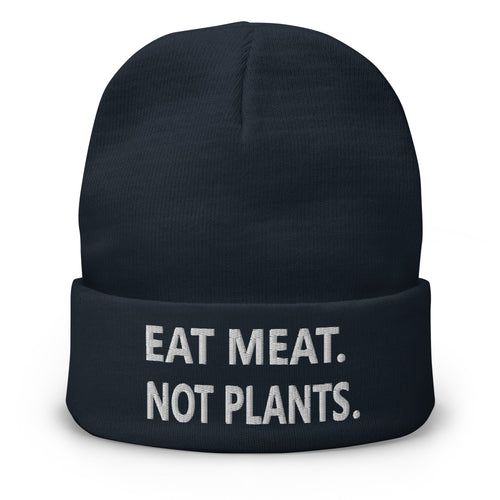 Embroidered Beanie - white font