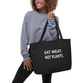 Large organic tote bag - white font