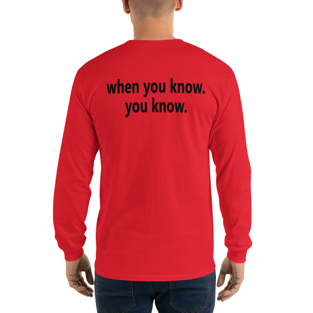 Men’s Long Sleeve Shirt - black font - back print
