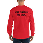 Men’s Long Sleeve Shirt - black font - back print
