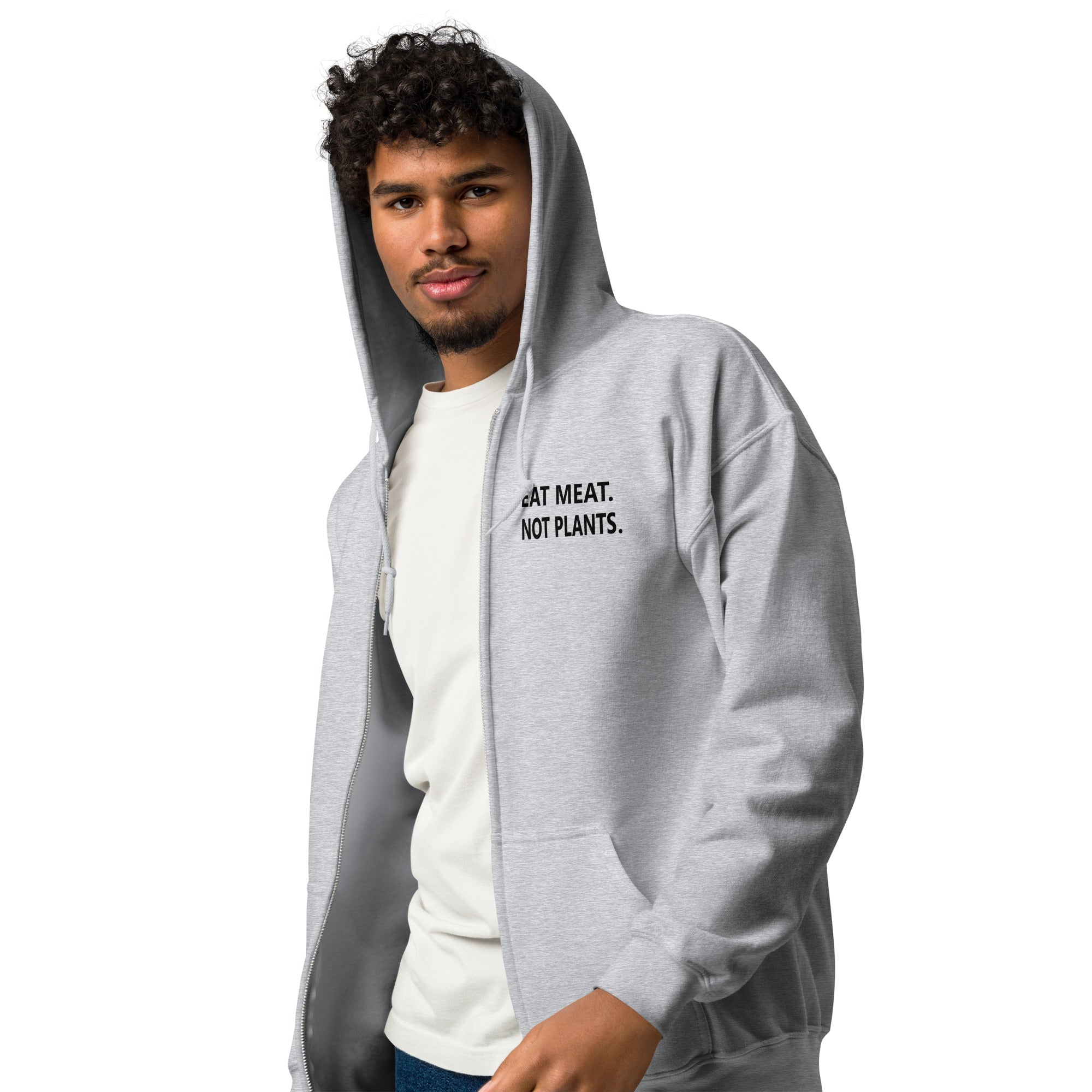 Unisex heavy blend zip hoodie - black small font - back print