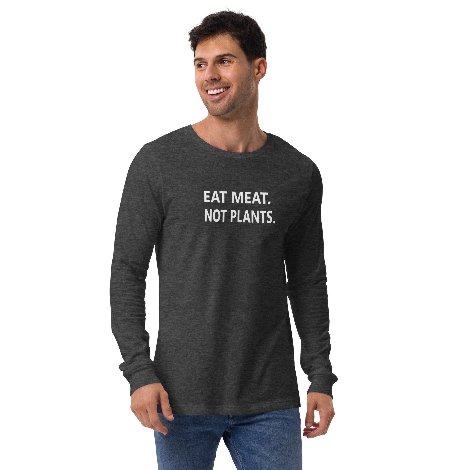 Unisex Long Sleeve Tee - white small font - back print