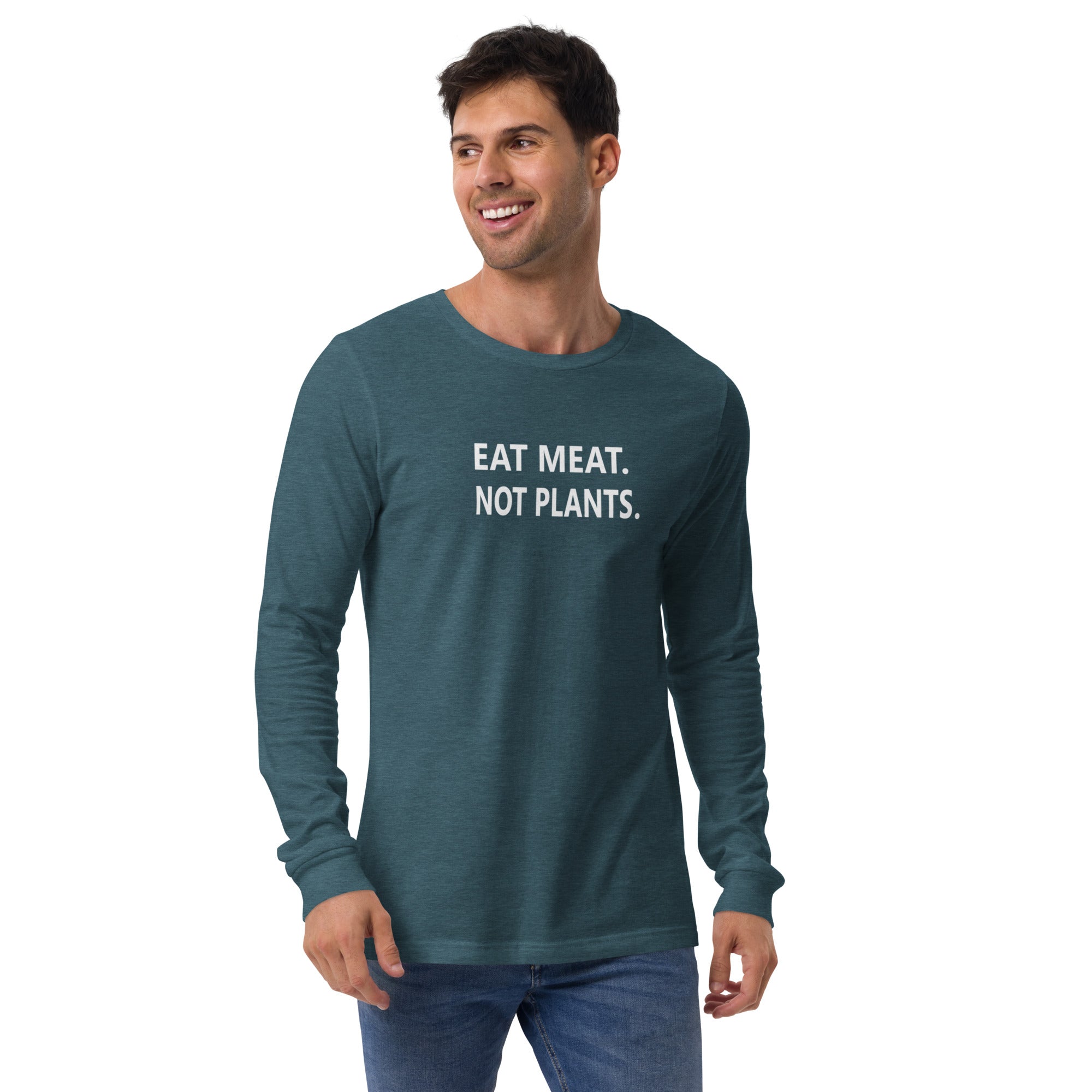 Unisex Long Sleeve Tee - white small font - back print
