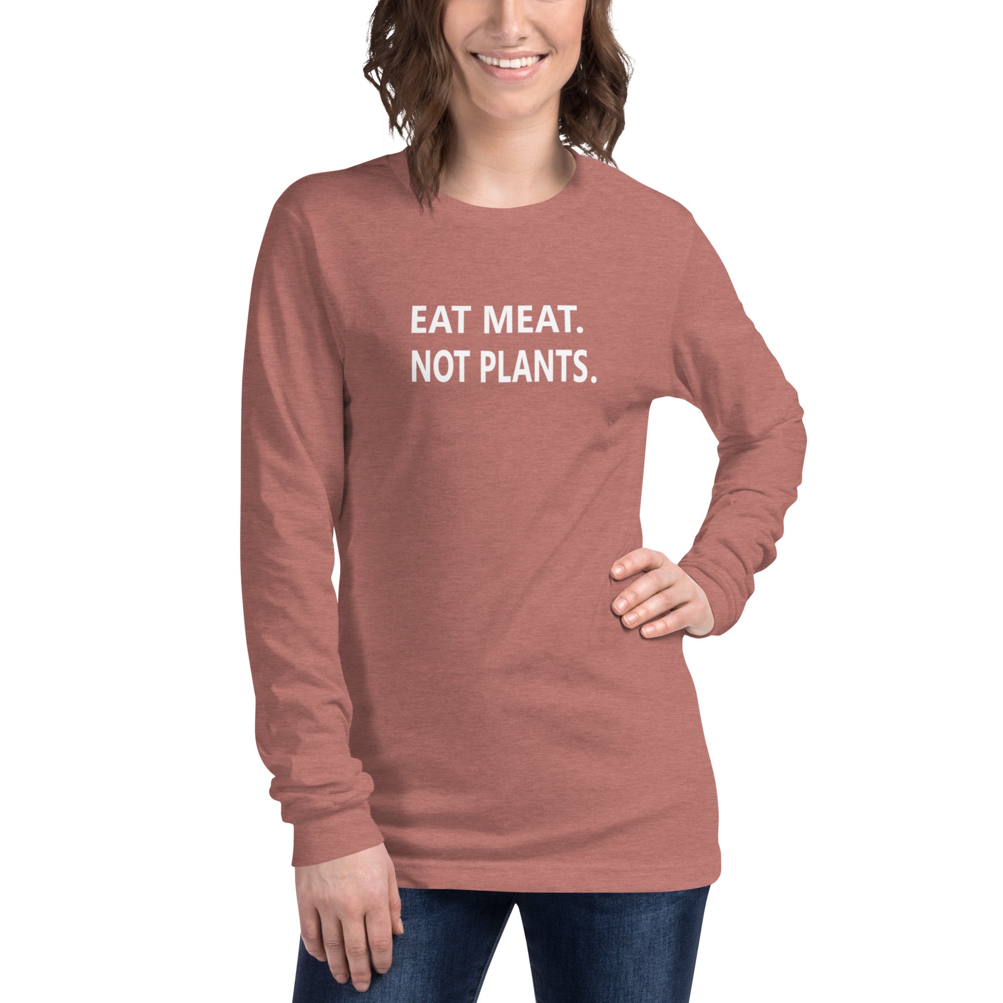 Unisex Long Sleeve Tee - white small font - back print