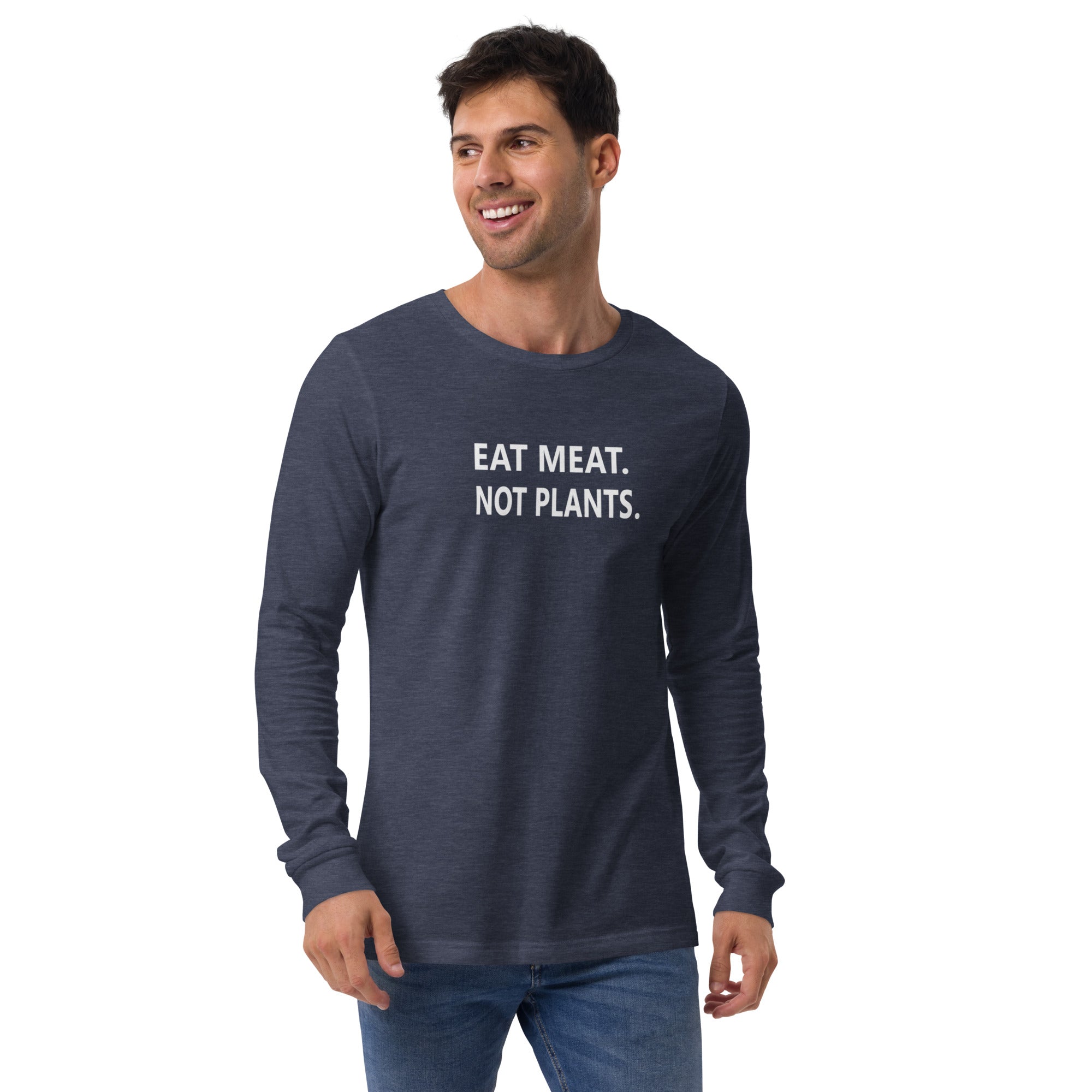 Unisex Long Sleeve Tee - white small font - back print