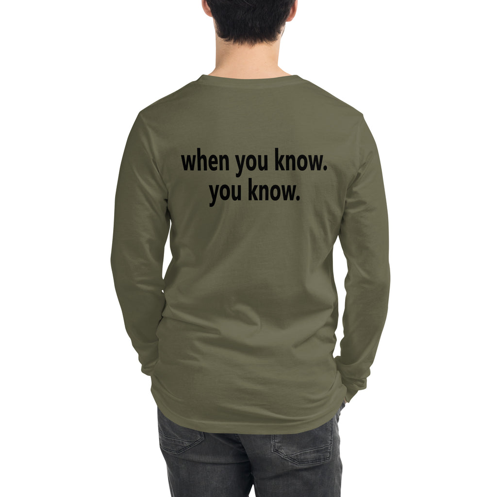 Unisex Long Sleeve Tee - black small font - back print