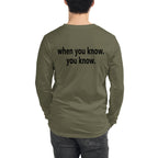 Unisex Long Sleeve Tee - black small font - back print
