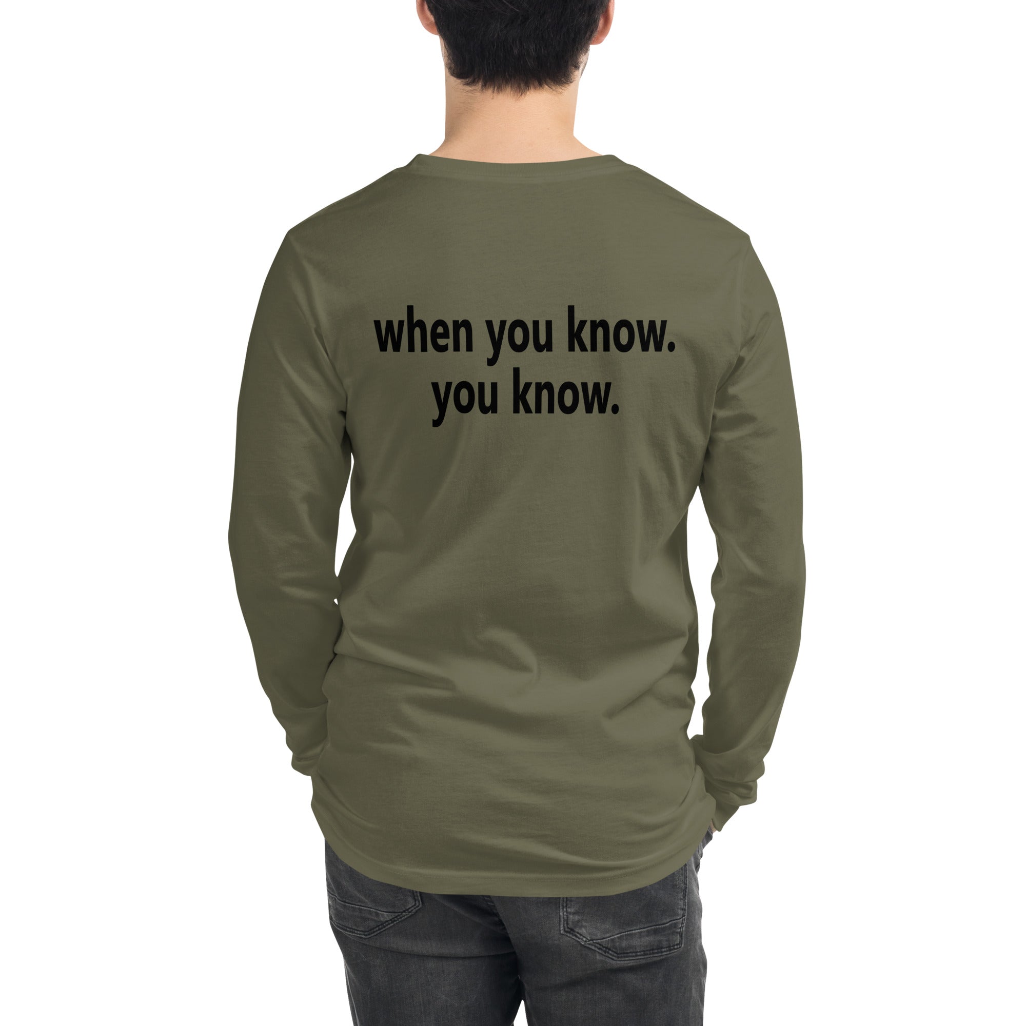 Unisex Long Sleeve Tee - black small font - back print