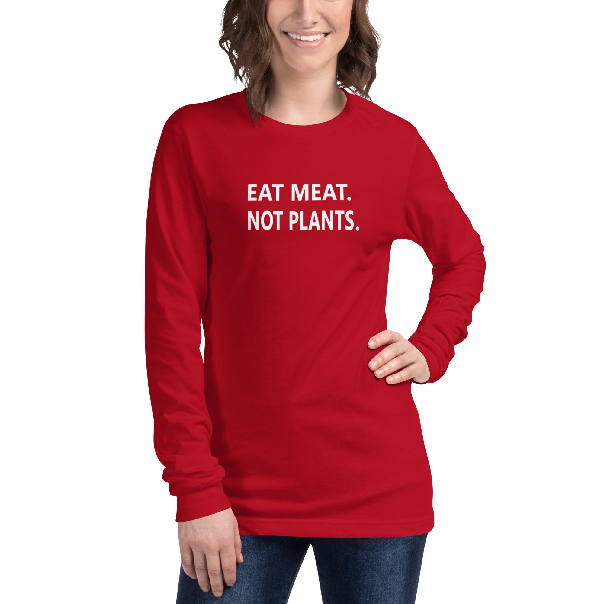 Unisex Long Sleeve Tee - white small font - back print