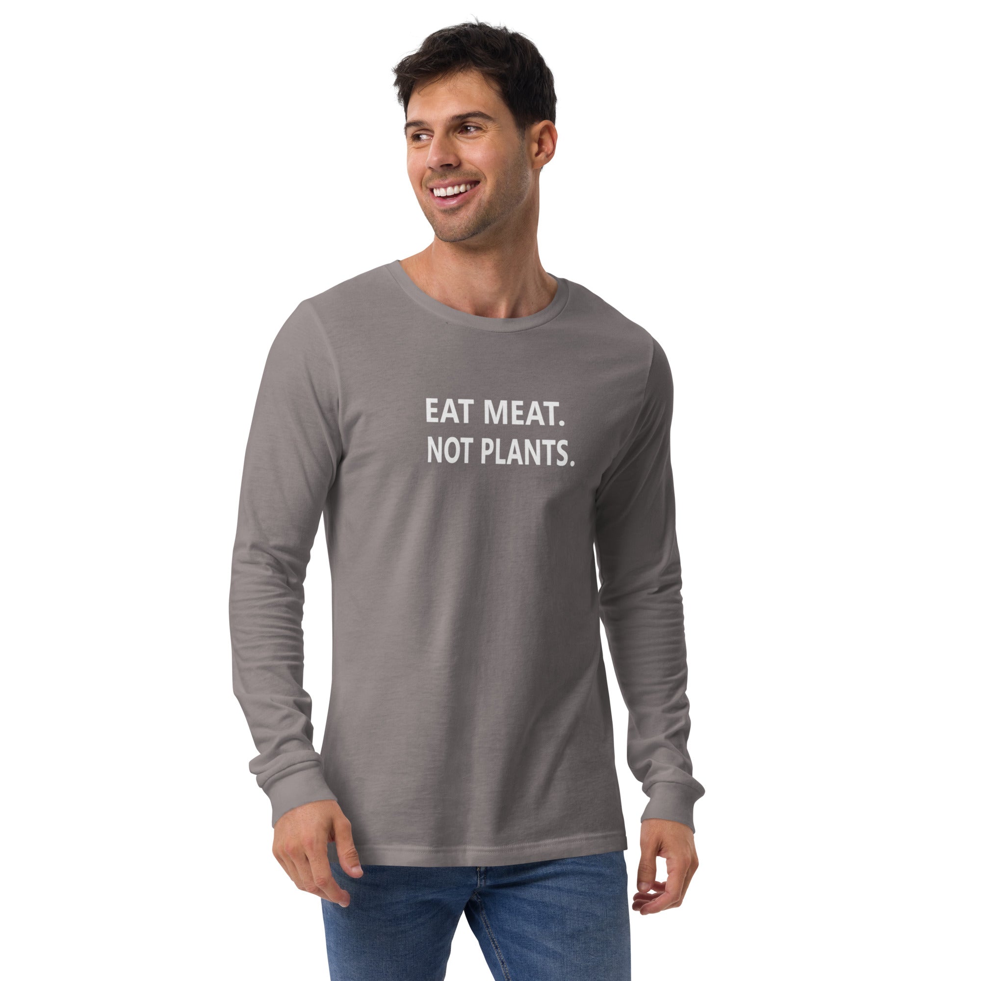 Unisex Long Sleeve Tee - white small font - back print