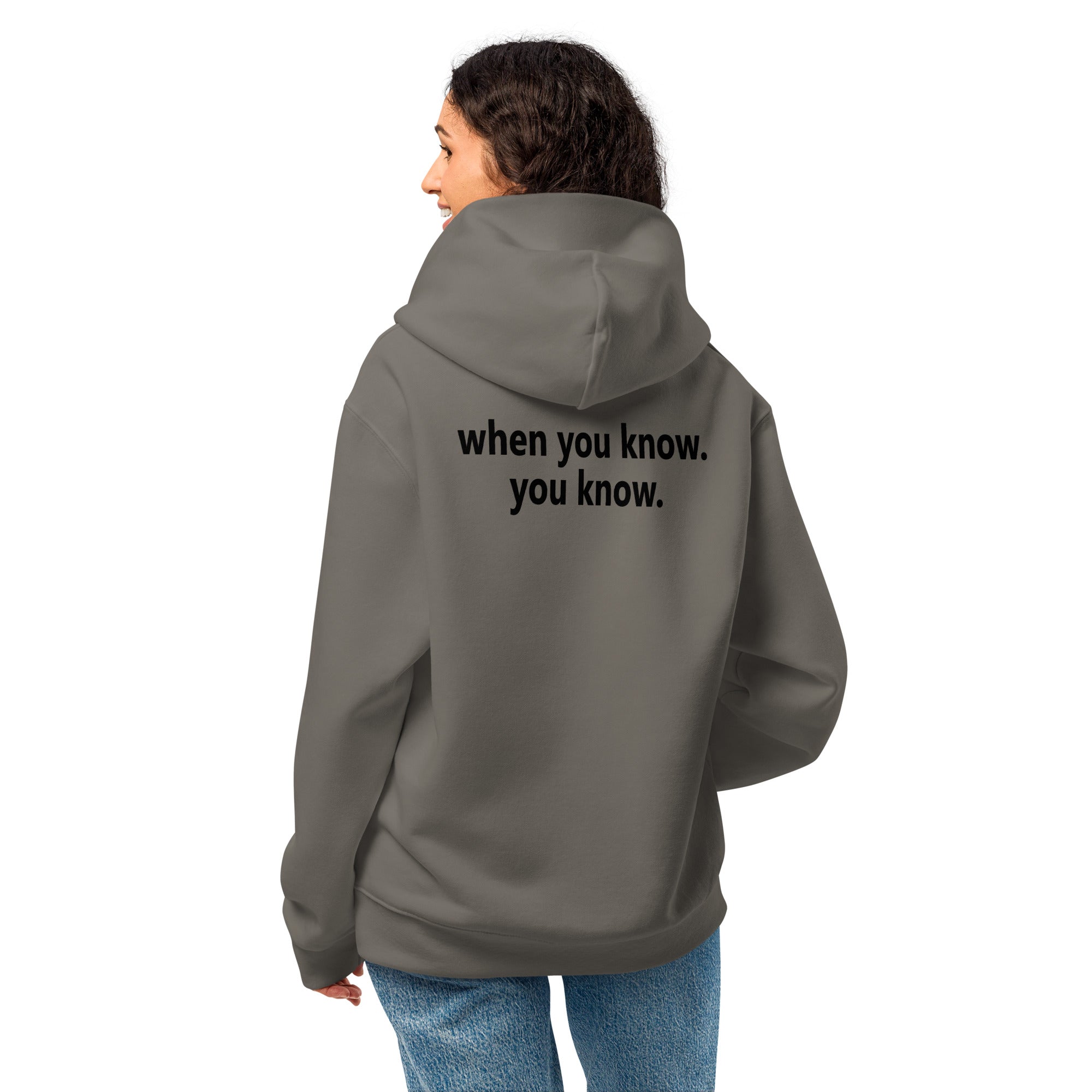 Oversized heavyweight hoodie - black font - back print