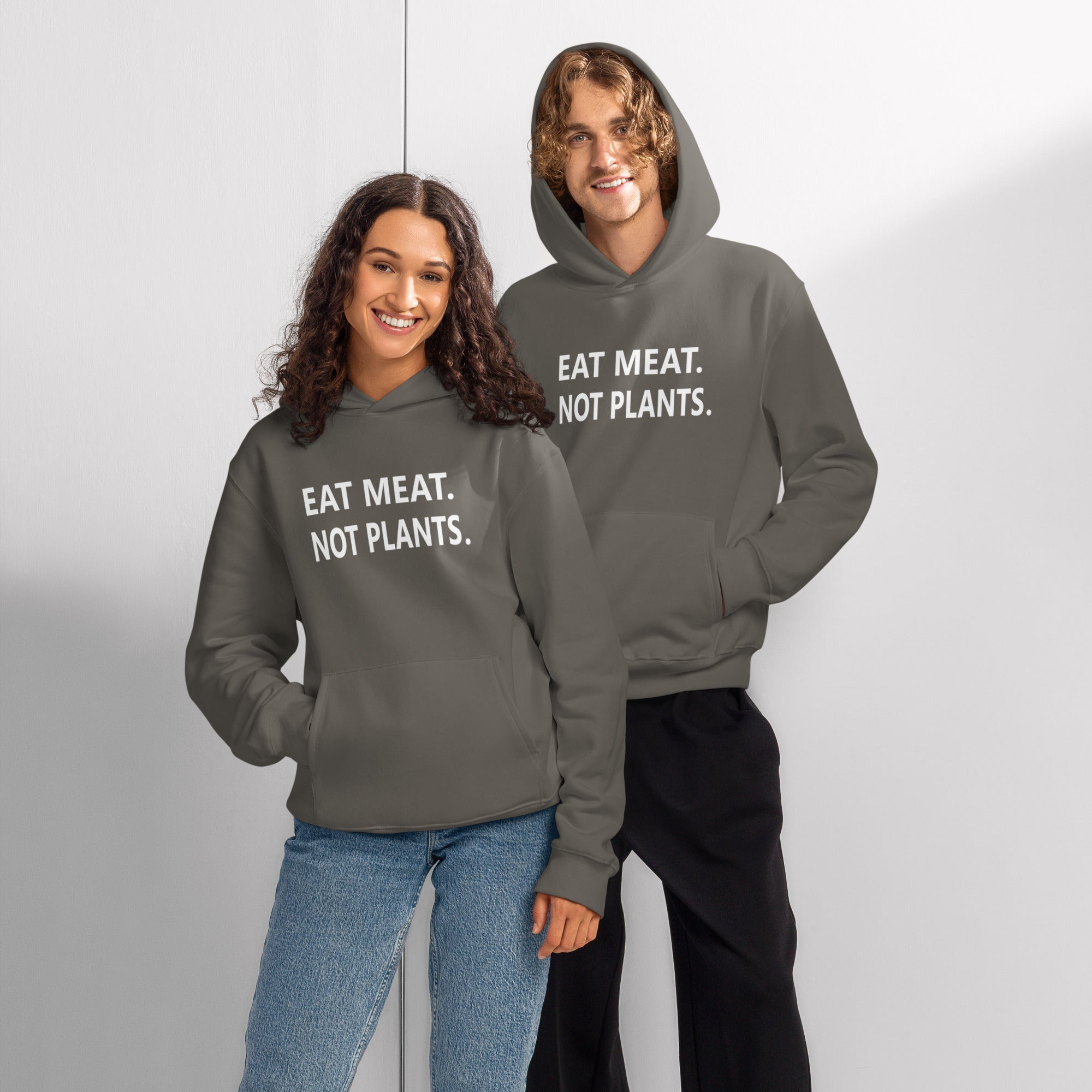 Oversized heavyweight hoodie - white font - back print