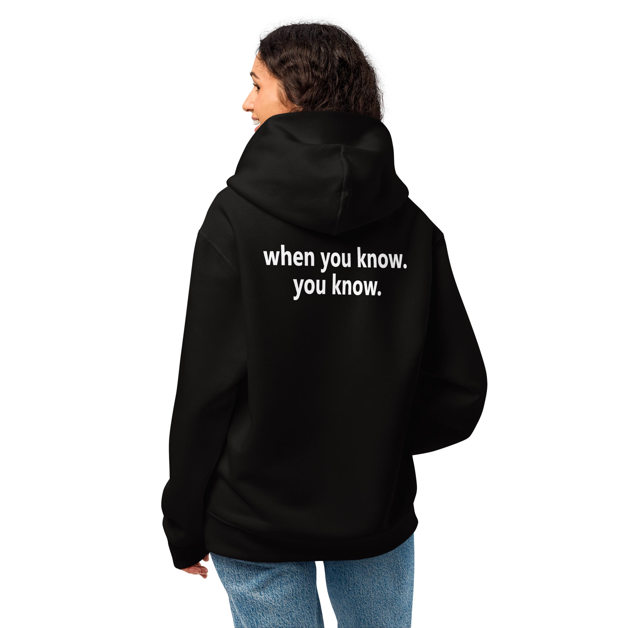 Oversized heavyweight hoodie - white font - back print