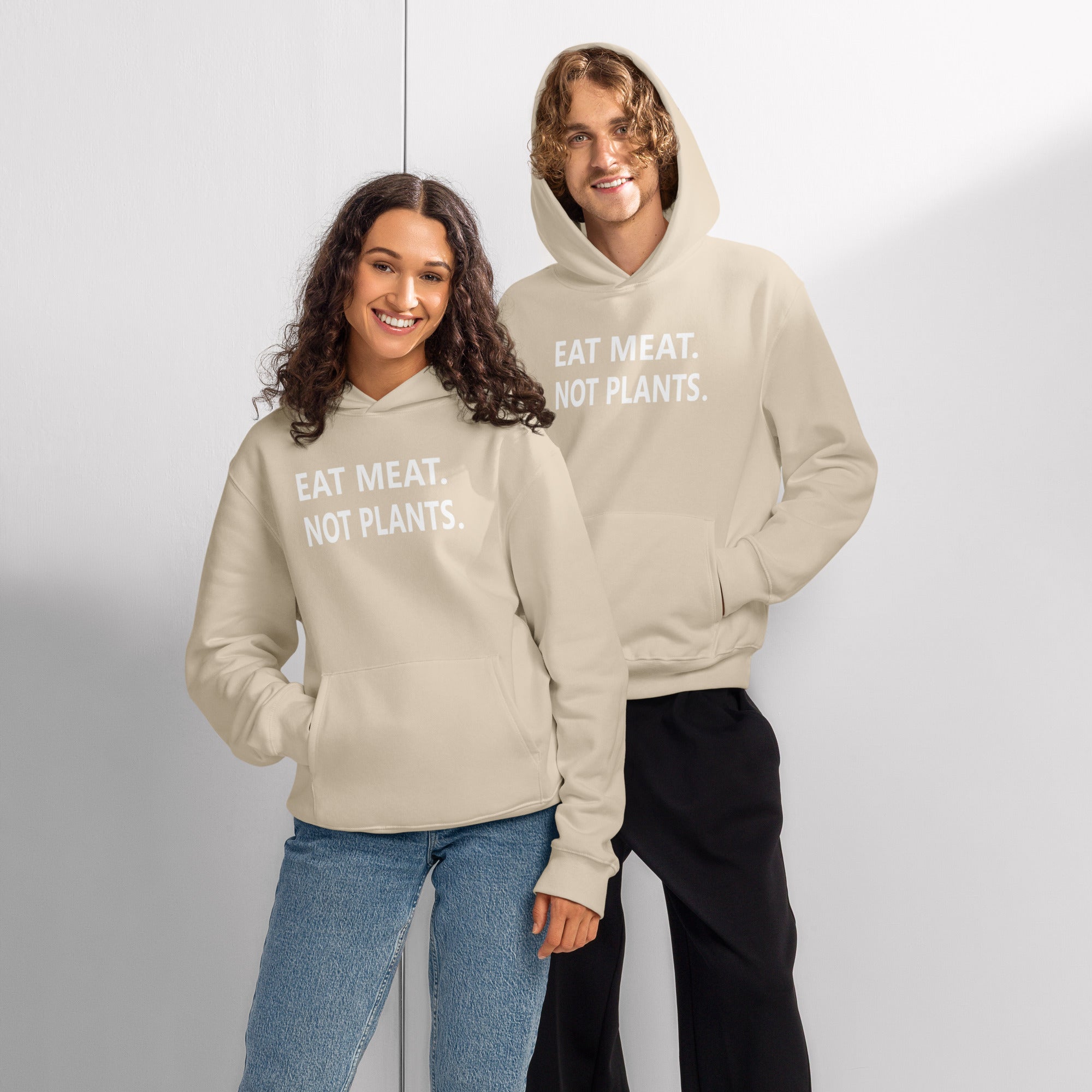 Oversized heavyweight hoodie - white font - back print