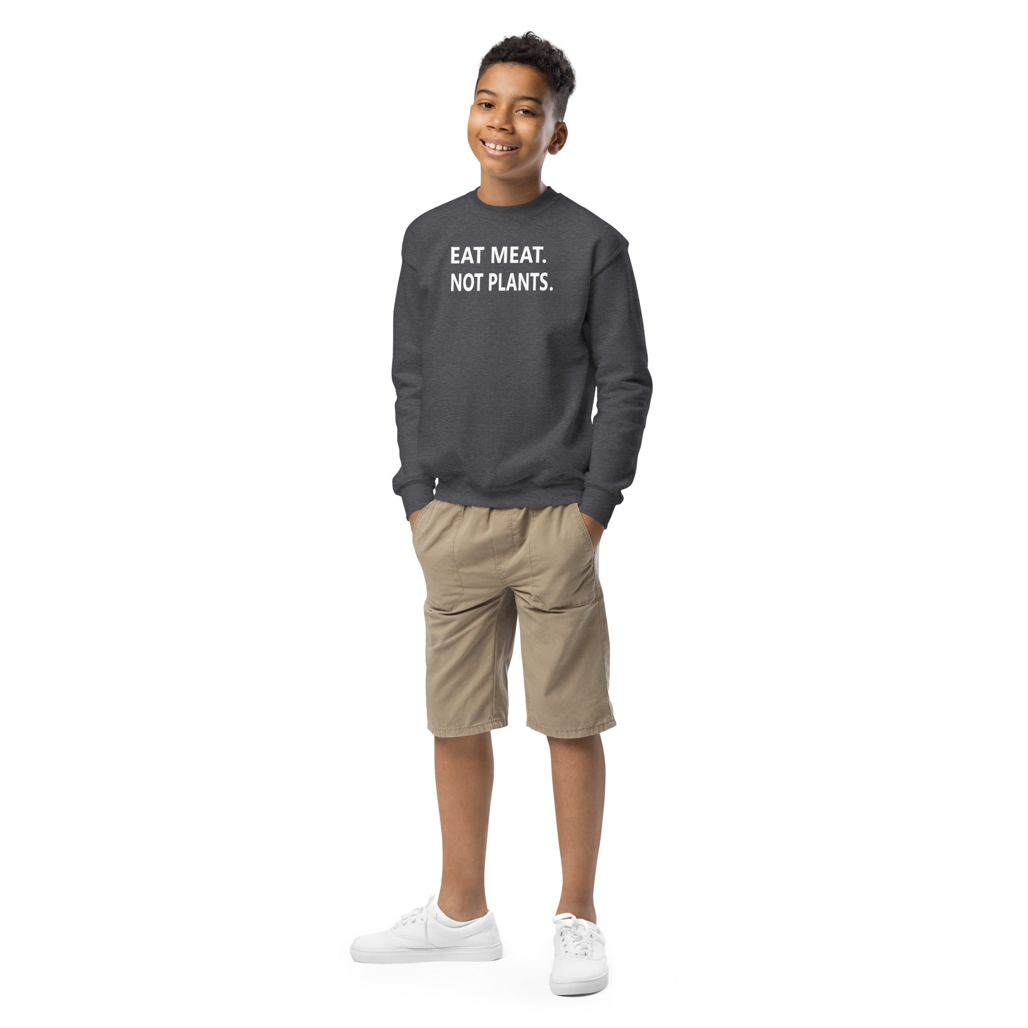 Youth crewneck sweatshirt - white font
