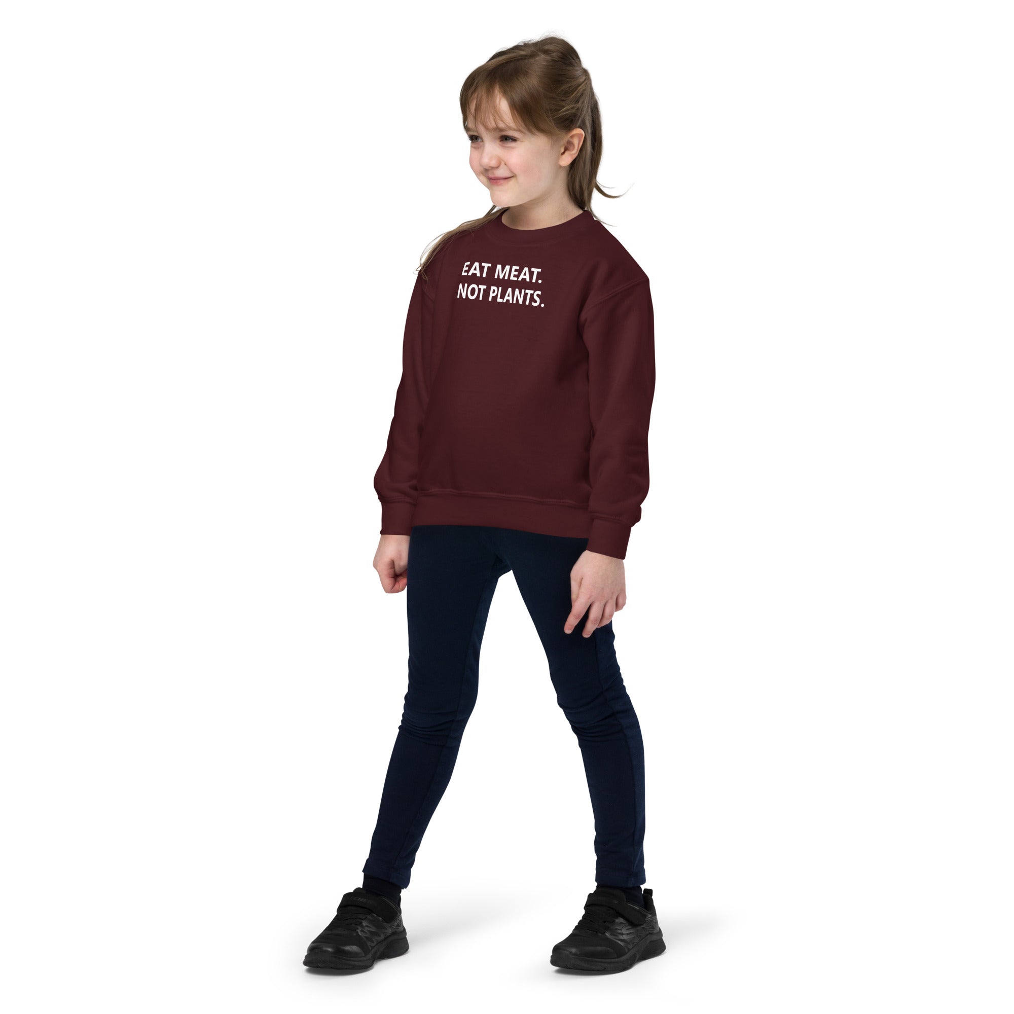 Youth crewneck sweatshirt - white font