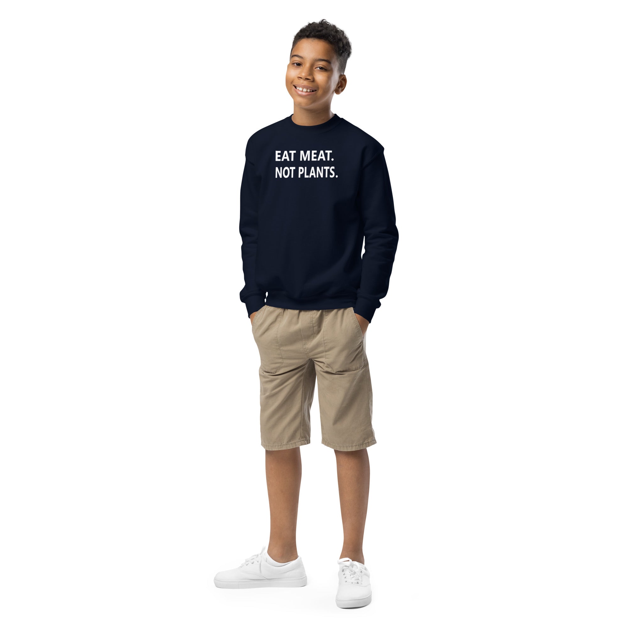 Youth crewneck sweatshirt - white font