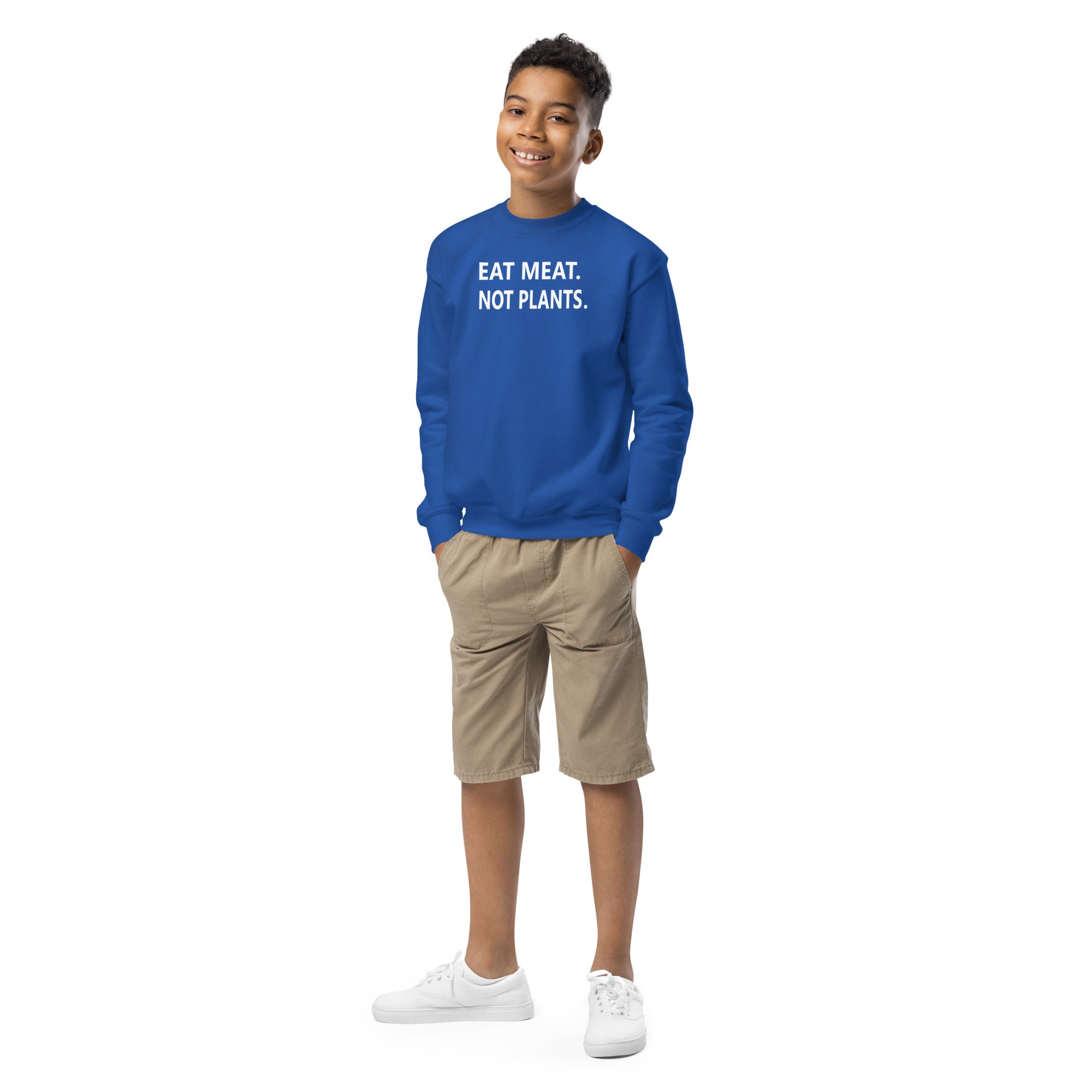 Youth crewneck sweatshirt - white font