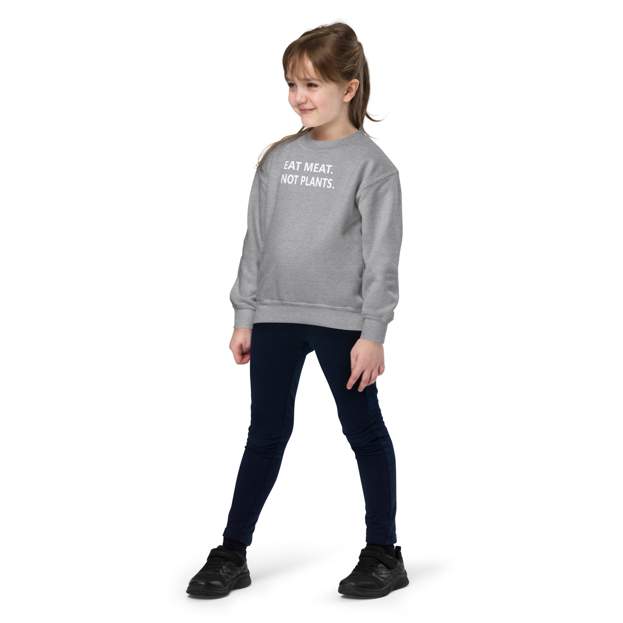 Youth crewneck sweatshirt - white font